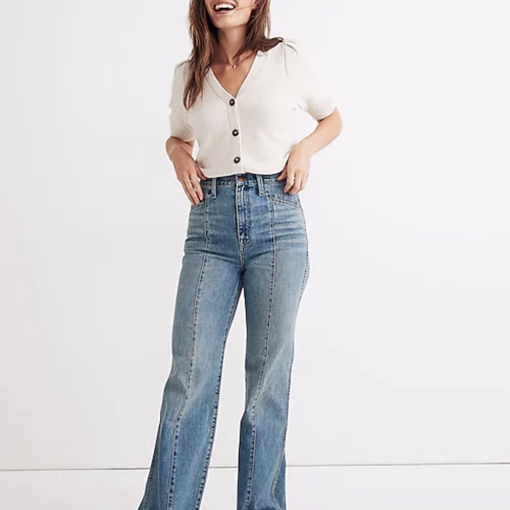 NWT Madewell 11" High-Rise Flare Jeans in Annapolis Wash: Seamed Edition